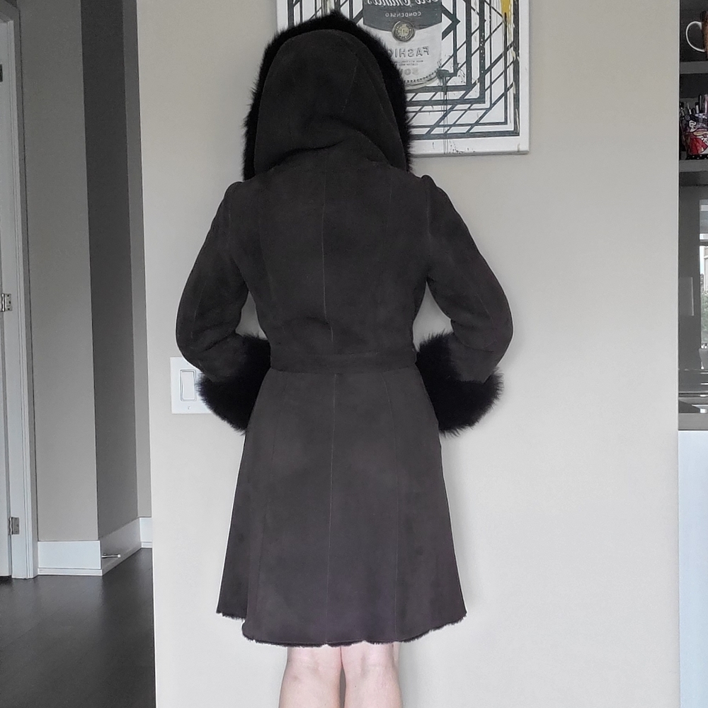 👑 4X HOST PICK 👑 🔥NEW 🔥 Genuine Shearling Coat with Hood - Picture 7 of 16